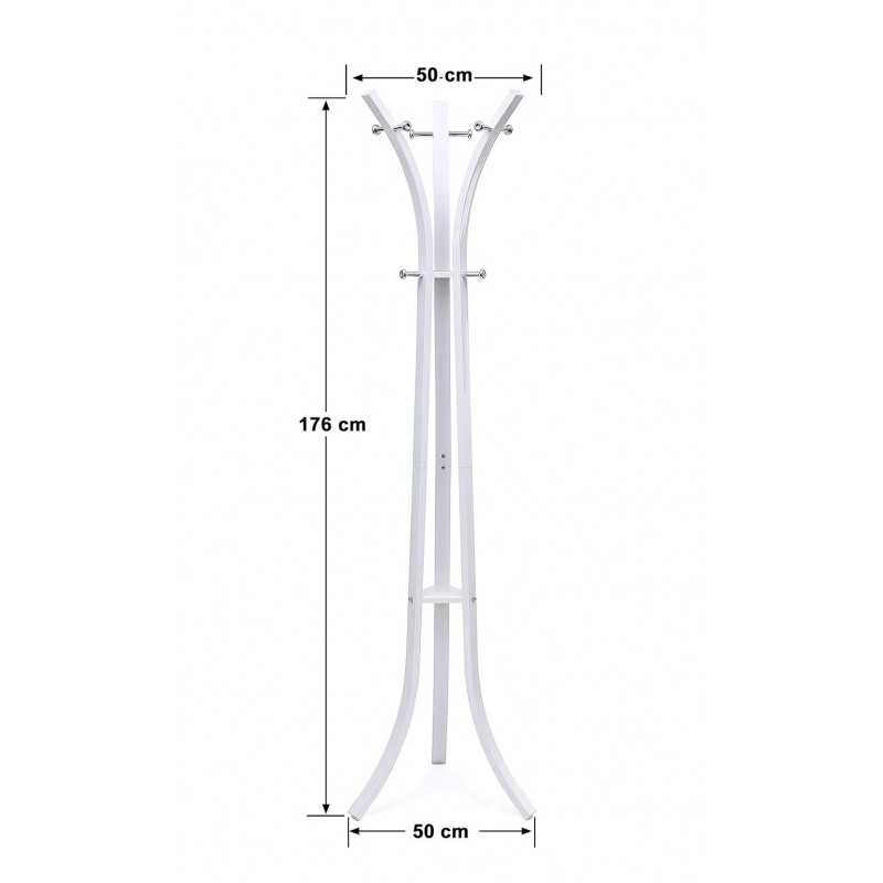 Attaccapanni a stelo metallo bianco cm ø45h180