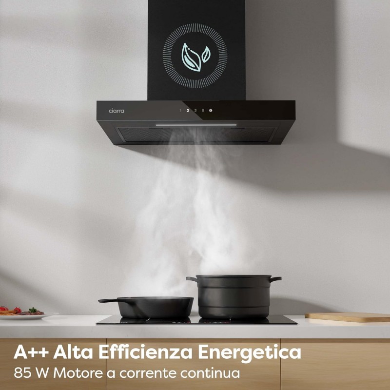 COMFEE' Cappa Aspirante 60 Cm PYRA17B-60 Acciaio Inossidabile Cappa Cucina  Con LED -  - Offerte E Coupon: #BESLY!