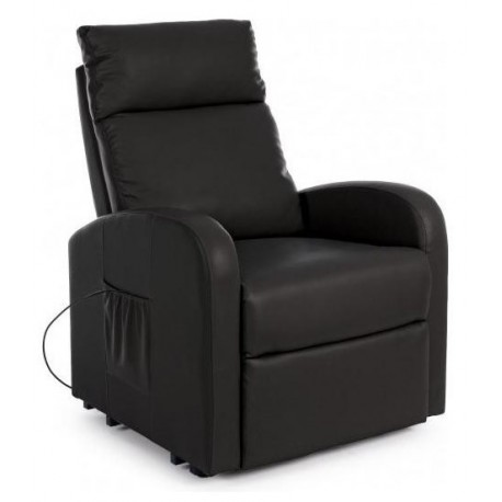 POLTRONA RELAX LIFT EVERYDAY  IN SIMILPELLE NERO CON ALZAPERSONA ELETTRICA 1 MOTORE