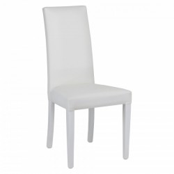 SEDIA DENVER  IN SIMILPELLE BIANCO STRUTTURA IN FAGGIO MASSELLO FINITURA  A COLORE