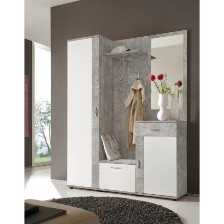 ARMADIO GUARDAROBA  PATENTEK  86005 GRIGIO CEMENTO E BIANCO