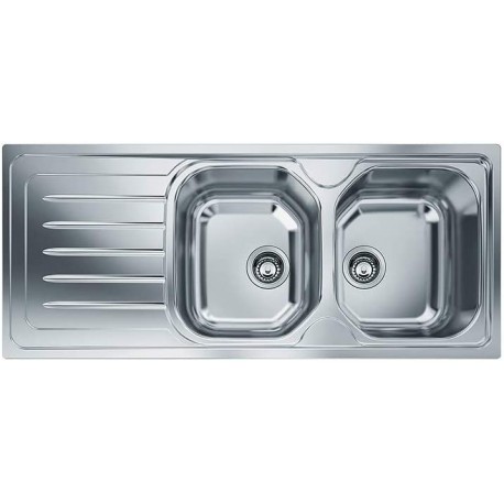 LAVELLO FRANKE  SERIE INCASSO 2 VASCHE A DX CON SCIVOLO  IN ACCIAIO INOX AISI 304 18/10 MODELLO ONDA LINE 116 X 50