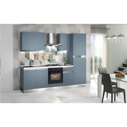 CUCINA COMPONIBILE MODELLO MARYSEL FINITURA BLU NAVY CON MANIGLIE A GOLA E LAVASTOVIGLIE INCASSO  VERSIONE DX - SX