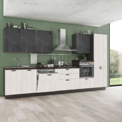 CUCINA COMPONIBILE MODELLO ARDESIA CON LAVASTOVIGLIE VERSIONE CON FRIGO DX