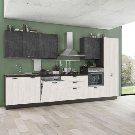 CUCINA COMPONIBILE MODELLO ARDESIA CON LAVASTOVIGLIE VERSIONE DX