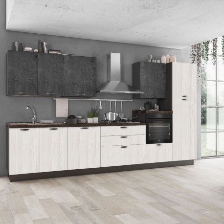 CUCINA COMPONIBILE MODELLO ARDESIA CON LAVASTOVIGLIE VERSIONE DX