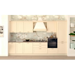 CUCINA COMPONIBILE MODELLO BEA AVORIO CON CORNICE E CON LAVASTOVIGLIE