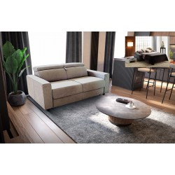 DIVANO LETTO MODELLO CIELO CON POGGIATESTA RECLINER E RETE ELETTROSALDATA MATERASSO H. 18 CM.