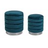 SET 2 POUF MODELLO DARINA IN TESSUTO NAVY US EFFETTO VELLUTO