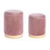 SET 2 POUF MODELLO POLINA IN TESSUTO ROSA ANTICO EFFETTO VELLUTO