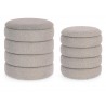 SET 2 POUF MODELLO KATERINA IN TESSUTO GRIGIO CHIARO BOUCLE'