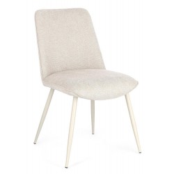 SEDIA MODELLO CORAL STRUTTURA IN ACCIAIO LACCATO SEDUTA IN TESSUTO BEIGE