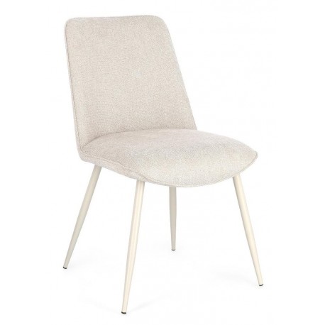 SEDIA MODELLO CORAL STRUTTURA IN ACCIAIO LACCATO SEDUTA IN TESSUTO BEIGE