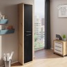 LIBRERIA ALTA MODELLO ISTANBUL STRUTTURA ROVERE CHIARO CON 2 ANTE LACCATO NERO CHALET