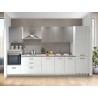 CUCINA COMPONIBILE MODELLO UTOPIA MANIGLIA ACCIAIO CON LAVASTOVIGLIE CON FRIGO VERSIONE  DX