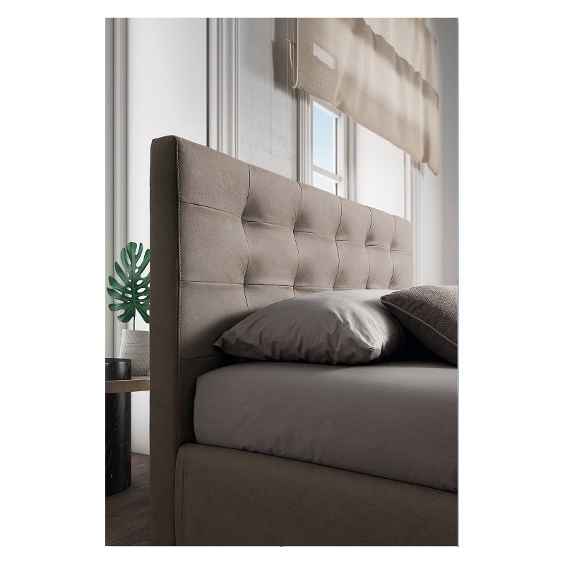 Letto matrimoniale 182x205 cm con contenitore colore grigio - Napoli